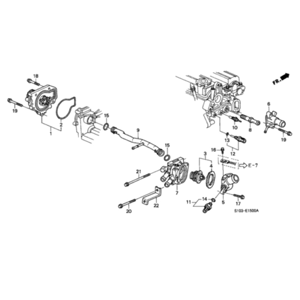 Furulu Water Coolant Connecting Pipe & ORings For Honda Civic SI CRV