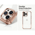 thumbnail image 2 of XSPLENDOR Electroplated 4-Corner Shockproof Phone Case for iPhone 17/16/15/14/13/12/11/X/XS Series-Crystal Clear Protective Cover with Full Lens Protection, MagSafe Compatible (Gold), 2 of 5
