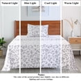 thumbnail image 6 of Lux Decor Twin Microfiber Bed Sheets - 3 Piece Floral Sheet Set, Soft Breathable Bedding, Wrinlkle Resistant, OEKO-TEX Certified, White-Grey, 6 of 10