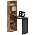 thumbnail image 1 of HOMCOM Convertible Desk with Blackboard & Shelf, Rustic Brown, 1 of 10