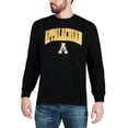 thumbnail image 3 of Men's Colosseum Black Appalachian State Mountaineers Arch & Logo Crew Neck Sweatshirt, 3 of 4