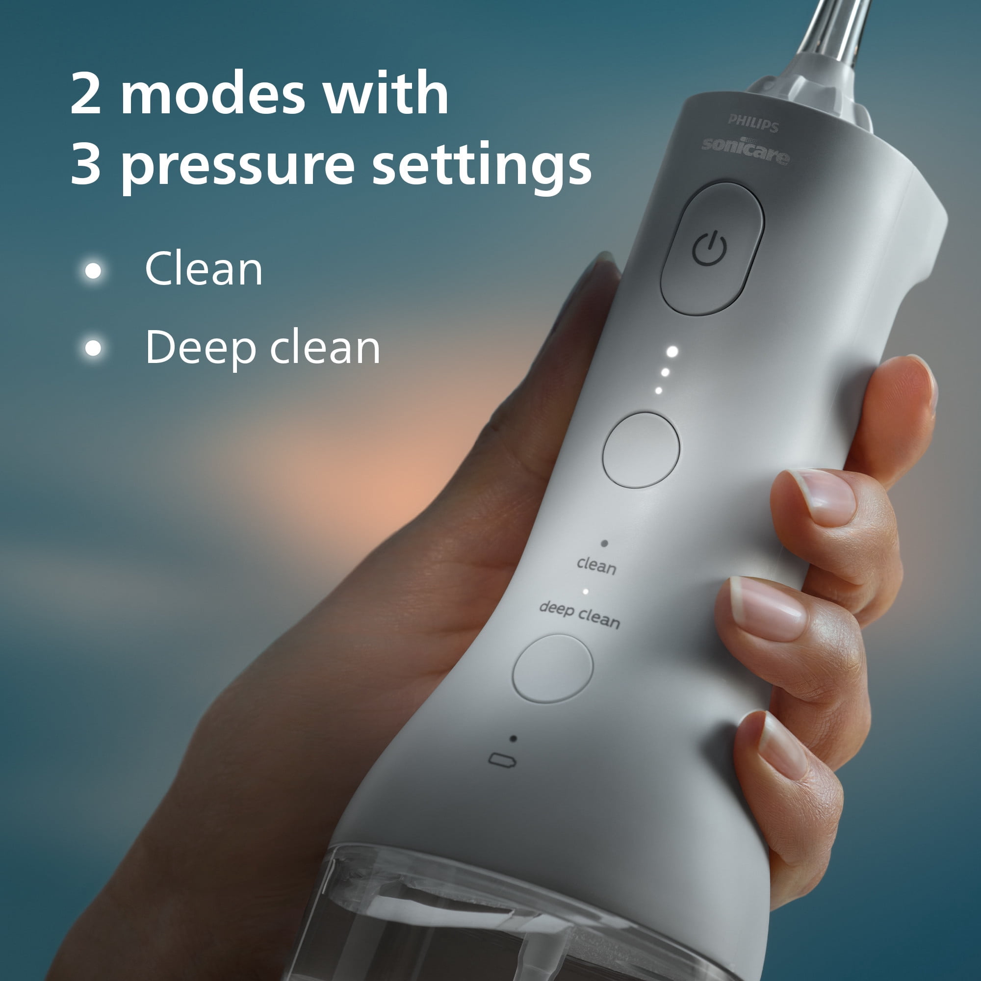(3 pack) Philips Sonicare Cordless Power Flosser 3000, White, HX3826/21