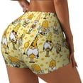 thumbnail image 2 of Sigee Garden Honeybee Gnomes Print Women's High Waist Workout Shorts - Squat Proof, Tummy Control, Yoga and Gym Activewear-XX-Large, 2 of 9
