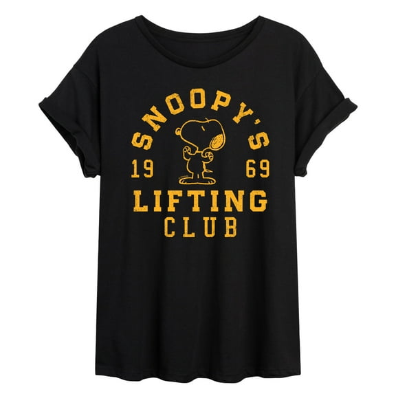 Peanuts - Snoopy Lifting Club - Women's Oversized Graphic T-Shirt