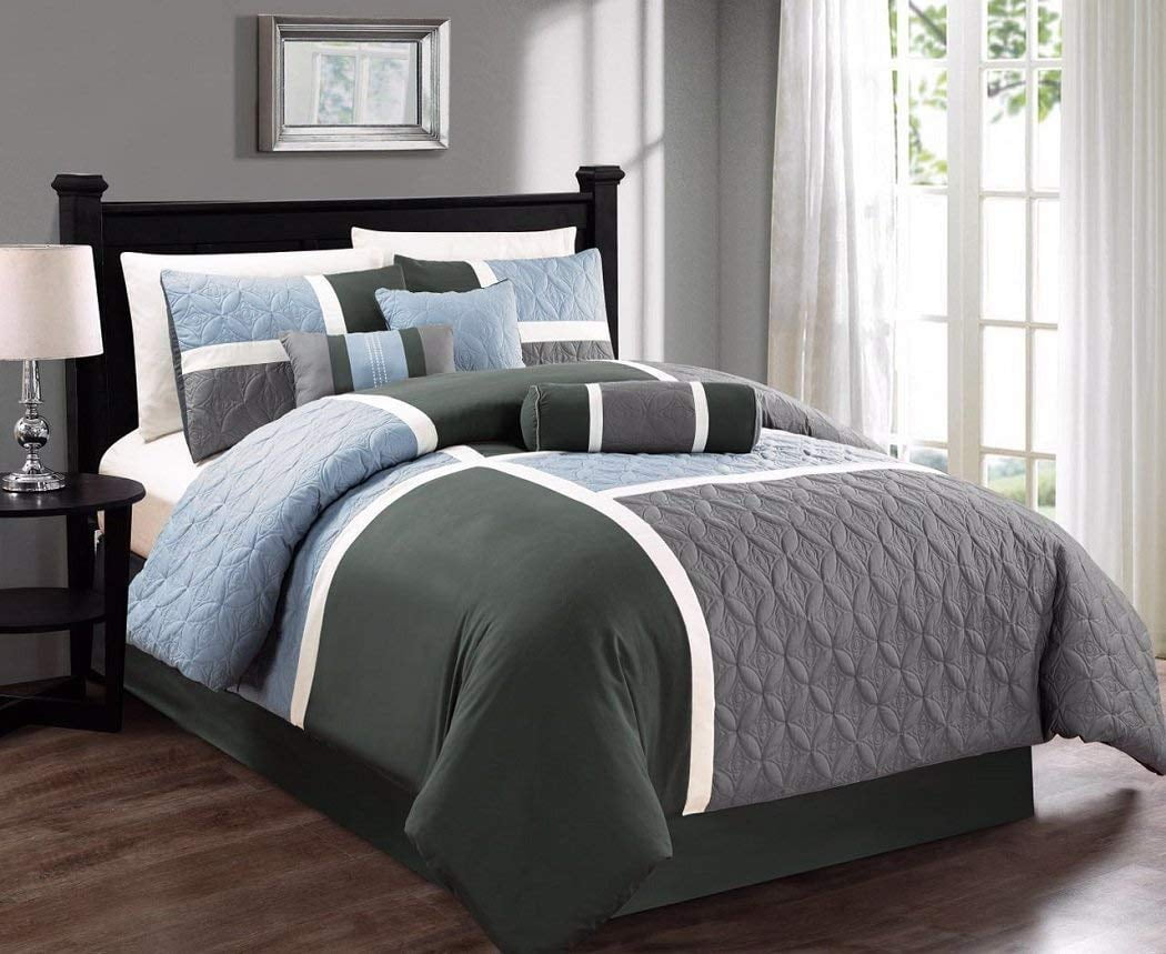 MANOIR 6 PC COMFORTER SET CHARCOAL main image 1