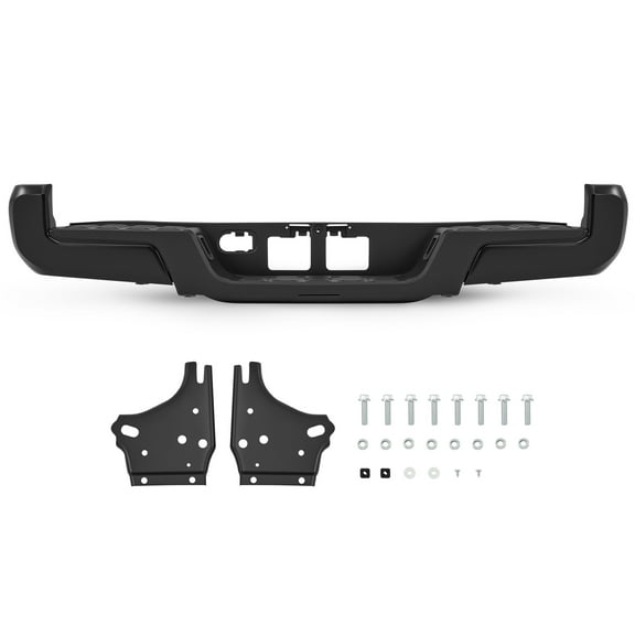 Besto Rear Step Bumper For 2016-2023 Toyota Tacoma Steel Replacement Without Sensor Hole Black