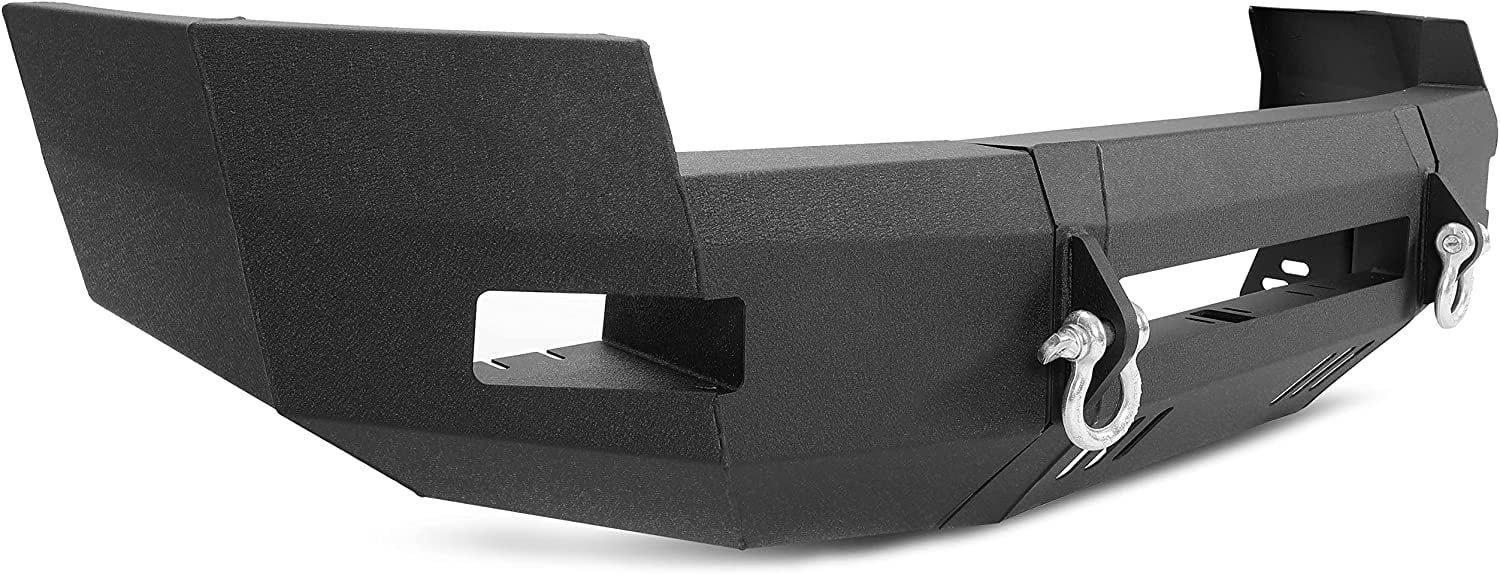 Front Bumper Off-Road 3-Piece Modular Compatible with 2007-2010 Chevrolet Silverado 2500 3500 Powder Coated Steel Textured Black