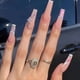 thumbnail image 1 of Coffin Fakes Nails Uñas extralargas para mujer, uñas de lujo, uñas con diamantes de imitación, uñas postizas acrílicas, uñas de bailarina de cobertura completa, 24 piezas, 1 of 5