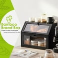 thumbnail image 2 of Farmhouse Bread Box for Kitchen Countertop Bread box Double Layer Bamboo Wooden Extra Large Capacity Bin Kitchen Food Storage Container(Natural), 2 of 14