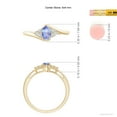 thumbnail image 4 of ANGARA Natural Oval Tanzanite Bypass Ring with Trio Diamond Accents in 14K Yellow Gold for Women (Size-6x4mm) | December Birthstone, Anniversary, Jewelry Gift for Women | Natural Tanzanite Ring, 4 of 8