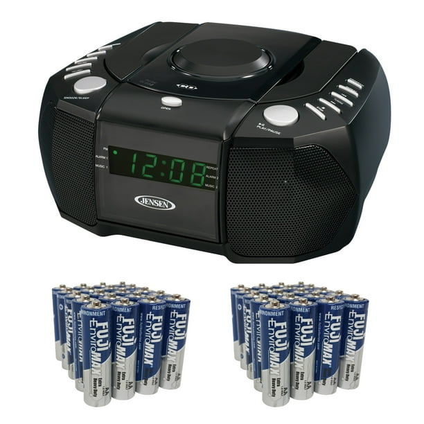 Jensen Jcr 310 Dual Alarm Clock Am Fm Stereo Radio Cd Player Includes 40 Aa Batteries Com Jensen Jcr 310 Dual Alarm Clock Am Fm, Alarm Clock Radio Cd Player