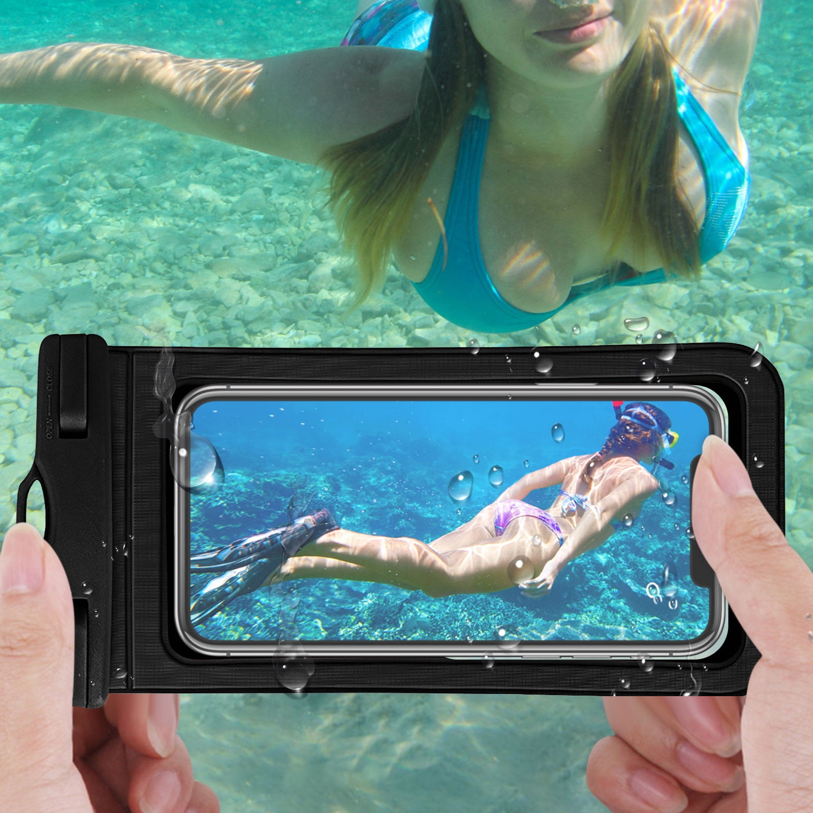 VOSS Waterproof Cell Phone Pouch Dry Bag Case With Neck Lanyard Underwater Universal Clear