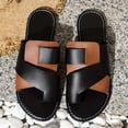 thumbnail image 7 of oqasdz Womens Slippers Fashion Open Toe Flat Slippers Soft Elegant Thin Strap Low Heel Patchwork Color Sandals for Summer Casual,Brown, 7 of 7