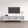 thumbnail image 3 of Radom 01 TV Stand for TVs up to 80", Mid-Century Modern High Gloss 71" Entertainment Center, TV Media Console with Storage Cabinets, 3 of 5