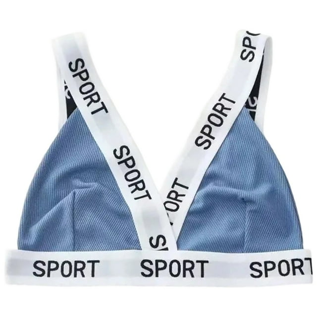 Brasieres de Mujer Bralette Triangular con Estampado de Letras Acanaladas para Mujer, sin Costuras, Cómodo, Elástico, Suave, sin Aros, para Uso Diario Grande