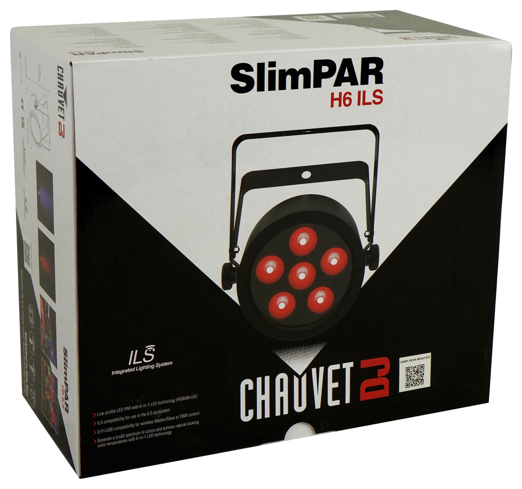 Chauvet DJ SlimPAR H6 ILS RGBAW+UV LED Par Can Party/Stage Wash Light+DMX Cable