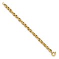 thumbnail image 3 of FJC Finejewelers 14 kt Yellow Gold Polished and Textured Link 7.5in Bracelet 7.5 Inches x 7.31 mm, 3 of 6