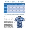 thumbnail image 3 of MLANM Men's Hawaiian Floral Shirts Cotton Linen Button Down Tropical Holiday Beach Shirts, 2XL Light Blue Palm Leaf, 3 of 7