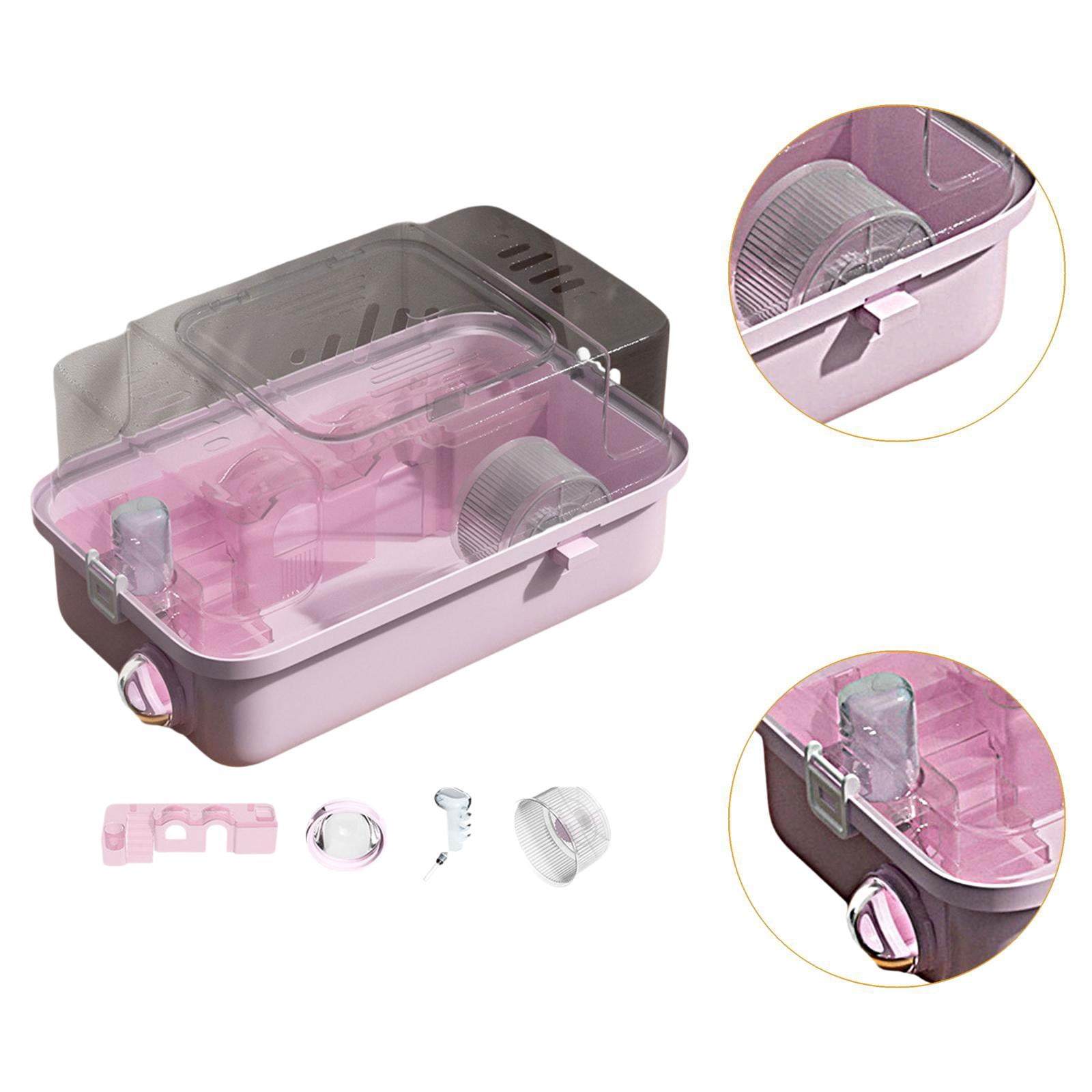 balikha Hamster Cage 2 Layers of Multi -purpose with Apparent Surface Living Space of Small Animal Cages for Small Animals Mice Rat pink