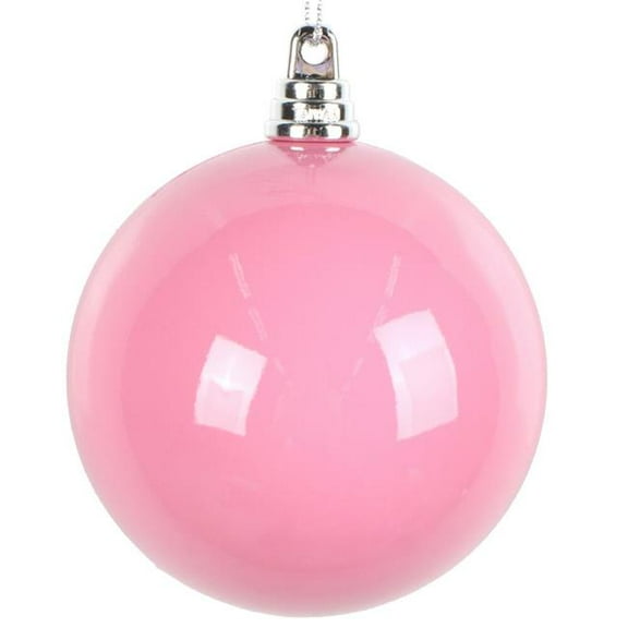 Vickerman MT250359W 3 in. Hot Pink Enamel Ball Ornament - 12 per Bag