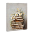 thumbnail image 3 of Stupell Industries Book Stack with Daisies Canvas Wall Art, design by Arlington Prints, 20 x 16, 3 of 7