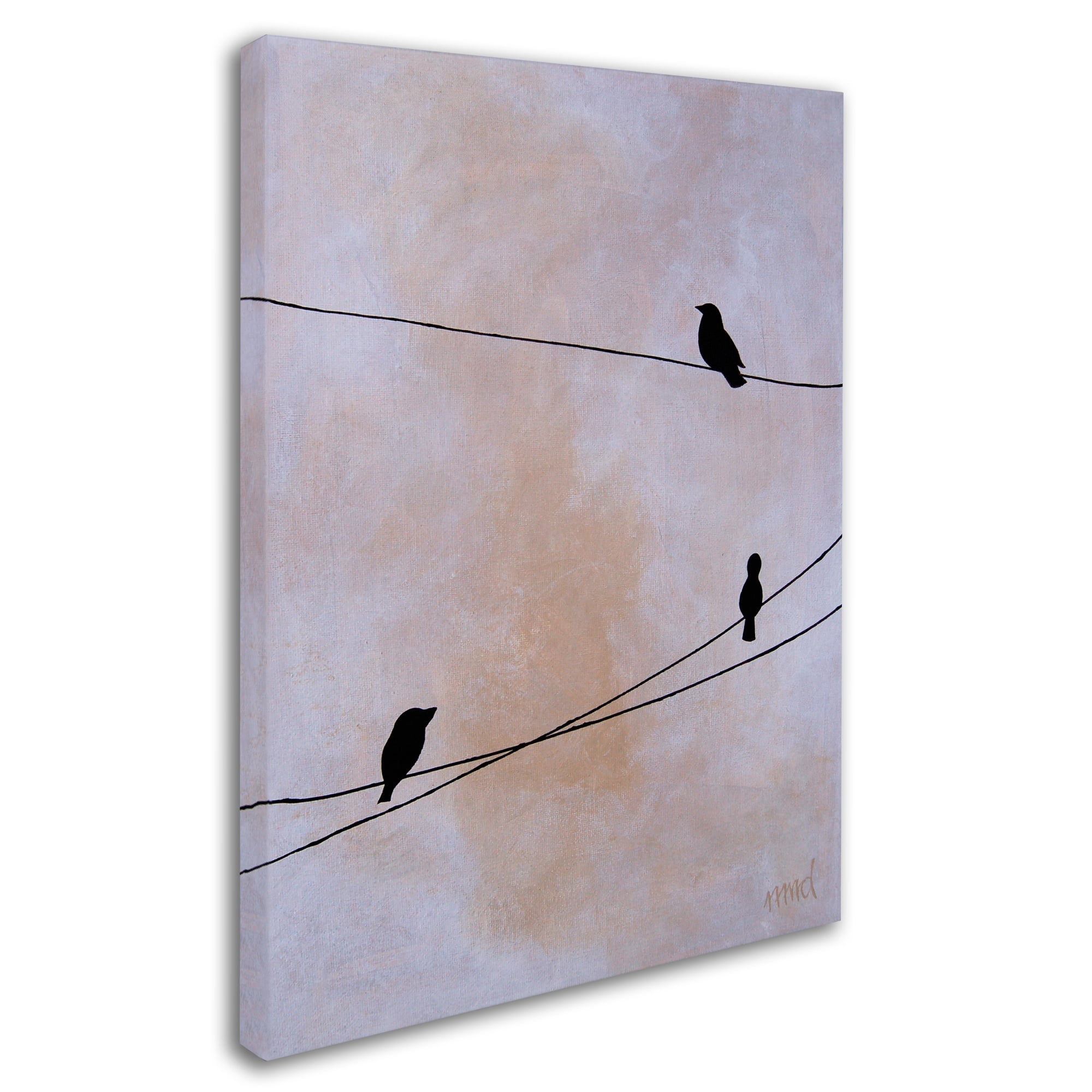 Nicole Dietz 'Bird on Wire White' Canvas Wall Art 35 x 47 Inches