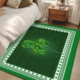 thumbnail image 4 of Area Rugs for Living Room Bedroom, St. Patrick's Day 4'x6' Rug Washable Carpet Runner Indoor Outdoor, Green Shamrock Wooden Spring Non Slip Accent Floor Mats Rug for Kitchen, Office, 4 of 8
