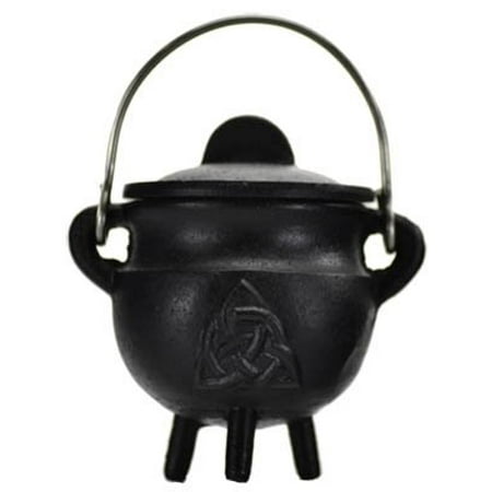 Triquetra Cast - Triquetra Cast Iron Cauldron w/ Lid 2 3/4 *