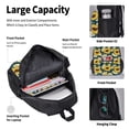 thumbnail image 6 of Naloa Sunflowers Print Large Capacity Backpack Lunch Bag Pencil Case Combination 3 Piece Set for Student, 6 of 8
