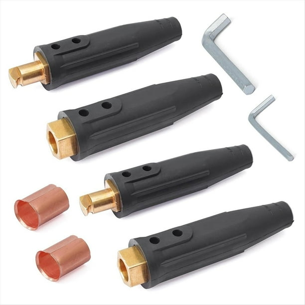 Kit de 2 Conectores de Cable de Soldadura LC-40 (2 Machos y 2 Hembras) para Accesorios de Máquina de Soldar, Capacidad de Cable de 1/0 A 2/0.