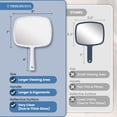 thumbnail image 2 of MIRRORVANA Hand Mirror with Ergonomic Handle - Hand Held Mirror for Make-up, Home Haircuts, Dental and Barber Use, 8” x 11” (White), 2 of 7
