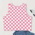 thumbnail image 4 of ZACPNCV Girls Gingham Tank Tops Spring Summer Casual Crop Cotton Sleeveless Shirts Blouses Pink 8-9 Years, 4 of 6