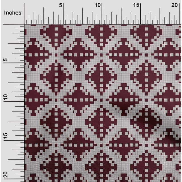 oneOone Viscose Chiffon Fabric Check Kasuri Print Fabric By The Yard 42 Inch Wide