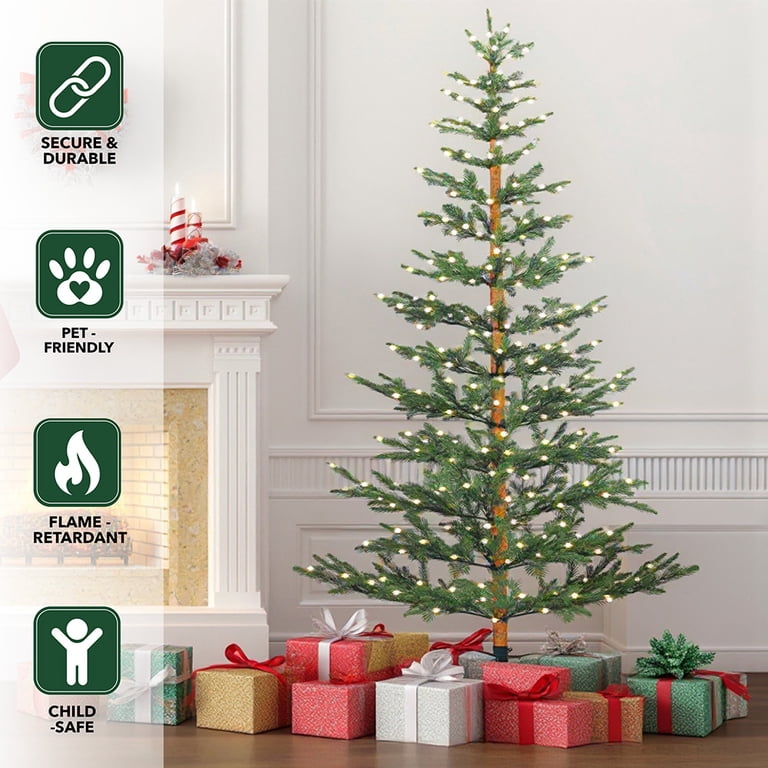Stephan Roberts 7.5ft Pre-Lit Faux Alpine Balsam Tree, 780 Tips