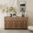 thumbnail image 2 of Accent Cabinet Farmhouse Style 4 Door Wooden Cabinet Sideboard Buffet Server Cabinet Storage Cabinet, for Living Room, Entryway, Kitchen and Dining Room, Antique Natural Wood, 2 of 7