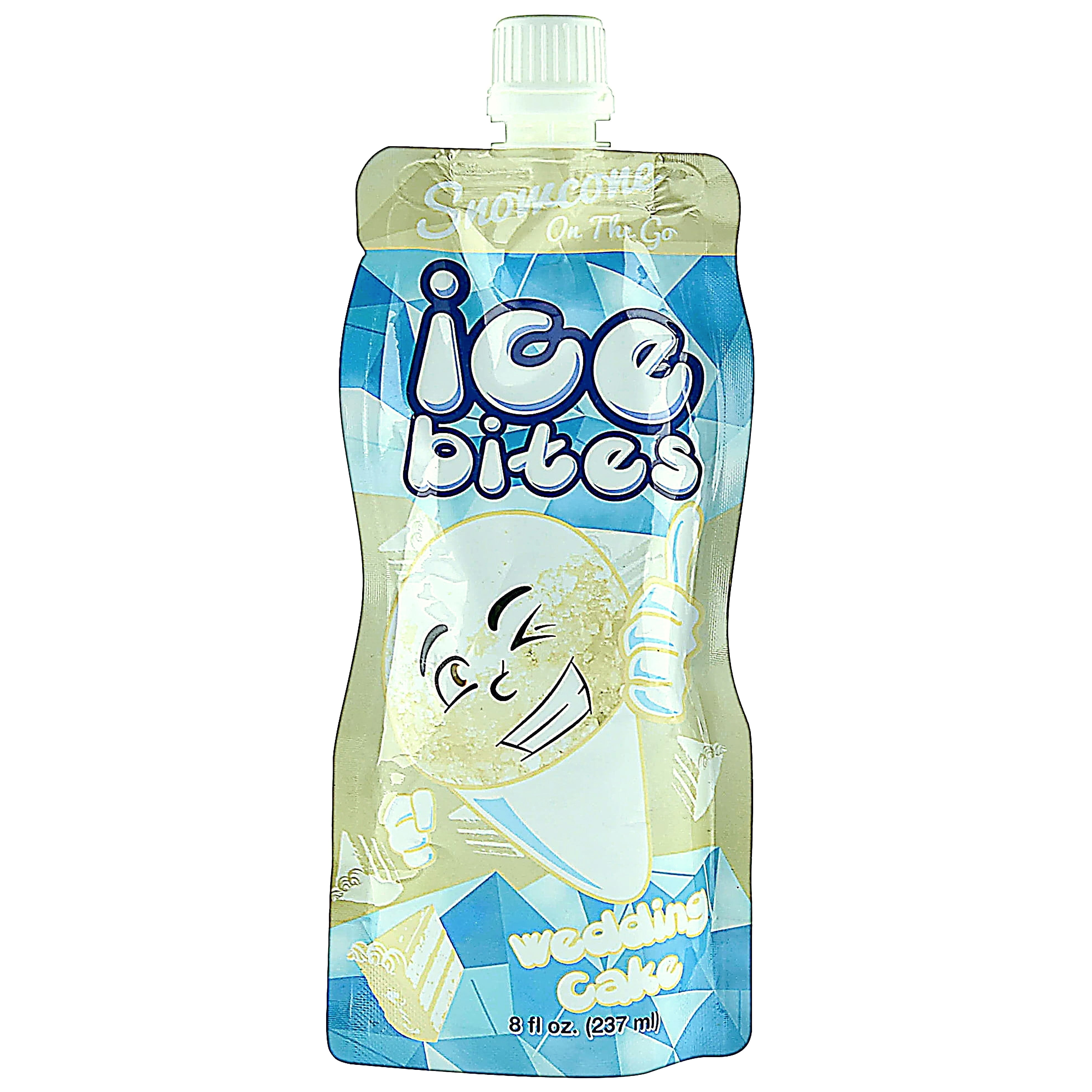(12 pack) Ice Bites Flavored Ice Snowcone on The Go, Wedding Cake, 8 fl oz, 1 Count, Gluten-Free