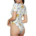 thumbnail image 2 of Lsque sous-Marin Combinaison à Manches Courtes Col Rond pour Femmes T-Shirts Basiques Hauts Grenouillère Adulte Mignon Pyjama-TG, 2 of 7
