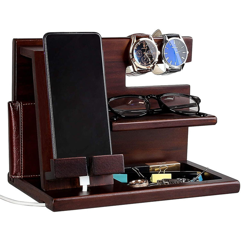 Cumka Gifts For Men Wood Phone Docking Station Gifts For Him Husband