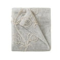 thumbnail image 3 of Dainty Home Stella 3D Floral Chenille Embroidered Solid Sheer 76" x 84" Window Curtain Panel Pair in Linen, 3 of 8