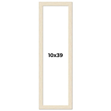 10x39 Frame White Barnwood Picture Frame Includes UV Acrylic Plexiglass, Acid Free Foam Backing