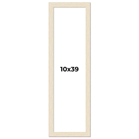 10x39 Frame White Barnwood Picture Frame Includes UV Acrylic Plexiglass, Acid Free Foam Backing