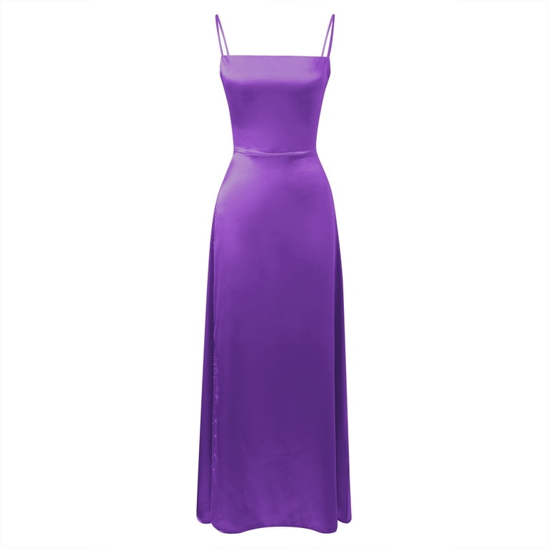 LEKDFST Bodycon Corset Maxi Dresses for Women 2025 Spaghetti Strap  Sleeveless Backless Ruched Elegant Evening Wedding Guest Long Formal Dresses  Purple M - Walmart.com