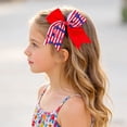 thumbnail image 2 of WUANDIXFA Hair Bows for Girls 4th of July Accessories for Kids 4th of July Bows Bows for Girls Red Hair Bow 3-12 Years,Red, 2 of 6