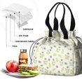 thumbnail image 4 of Pioneer Flower Floral Print Pattern Drawstring Lunch Bag Women - Drawstring Lunch Bag Insulated for Work Office - Stain-Resistant Large Lunchbags for Women with Multi-Pockets, 4 of 6