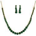 thumbnail image 1 of Ratnavali Jewels Women's Necklace Cubic Zirconia Green Graduation Jewellery Earrings Necklace Set for Brides and Weddings, 1 of 6