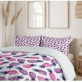 thumbnail image 6 of Ambesonne Pineapples Duvet Cover Set, Starry Ananas Images, 2-Calking, Violet Dark Magenta, 6 of 7