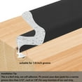thumbnail image 3 of Gaahing Kerf Weather Stripping Door & Window Seal - Groove Slot Installation, Weatherstrip for Large Gap, Dustproof, Waterproof, Soundproof & Thermal Insulation,20FT, Black, 3 of 7