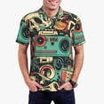thumbnail image 1 of Balery Retro Pop Art Collage Camisa Polo de Hombre con Estampado, de Manga Corta y Tejido Medio, Camisa Tipo Golf Polo-Large, 1 of 6