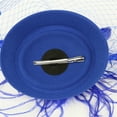 thumbnail image 3 of Clearance! Baberdicy Women's Feather Fascinators Hat - Hair Pin Cocktail Headwear Pillbox Hat Blue, 3 of 4