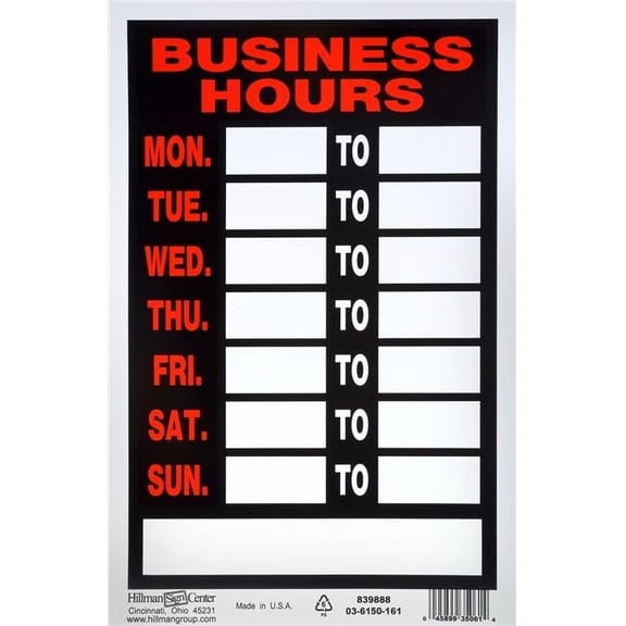 Hillman Group 840262 8 x 12 in. Red & Black Plastic No Hunting without Permission Sign - 6 Piece